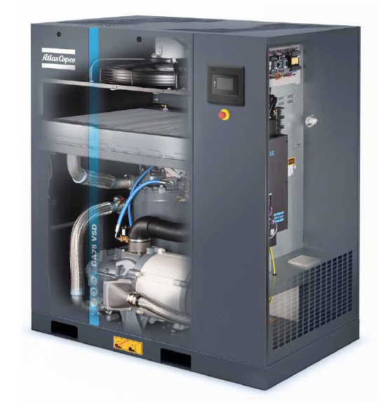 阿特拉斯GA VSD（18-22，45-75KW）油冷永磁变频螺杆空压机(图2)